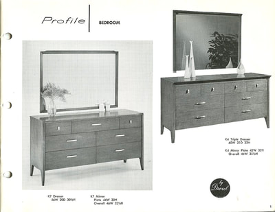 Dressers and mirrors designed by John Van Koert for Drexel Profile, January, 1960.