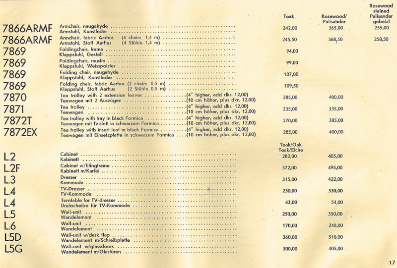 Dyrlund-Smith, Copenhagen, price list, 1968-1970.
